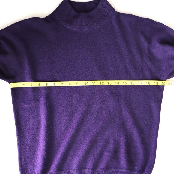 Deep Purple Mock Neck  Sweater -  Size M -  Easy Care Acrylic - Picture 4 of 8